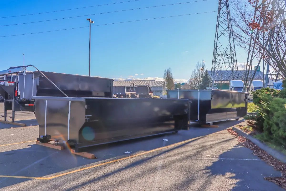 Roll-off dumpster ready for waste disposal at job site for 12 Yard Dumpster Rental in Absecon